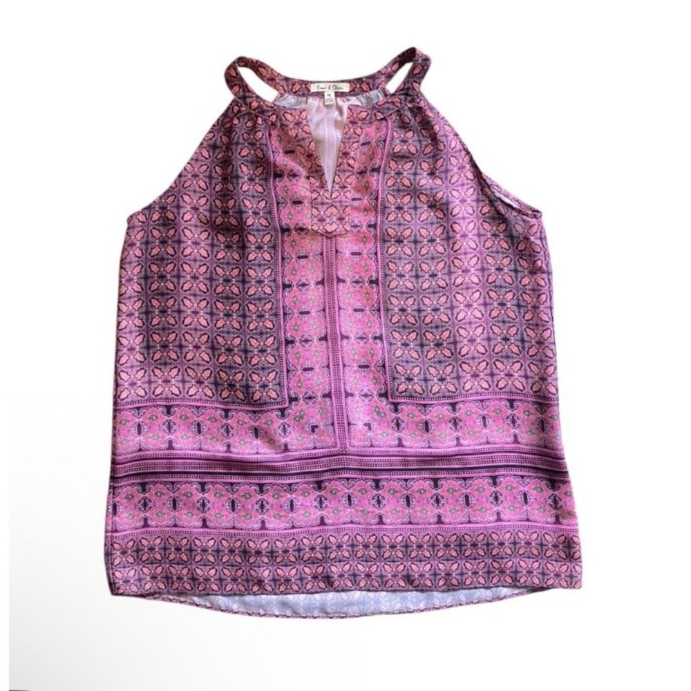 CLEARANCE 3/$15 Emma and Olivia Pink Halter Neck‎ Sleeveless Top Women's Size M